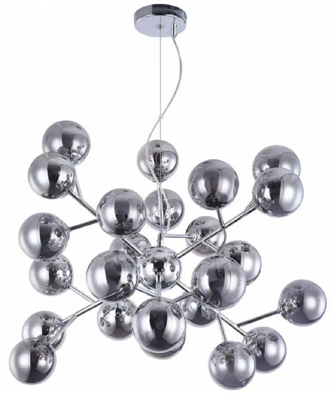 Markenware Casa Padrino lampe suspendue de salon argent Ø 65 x H. 40 cm - Lampe Suspendue avec Abat-Jour Sphériques