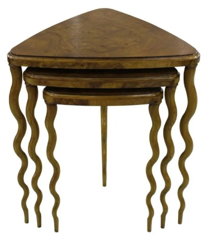 Casa Padrino ensemble de table d'appoint Art Nouveau de luxe marron 65 x 61 x H. 70 cm - Meubles pour Hôtels Bestpreis