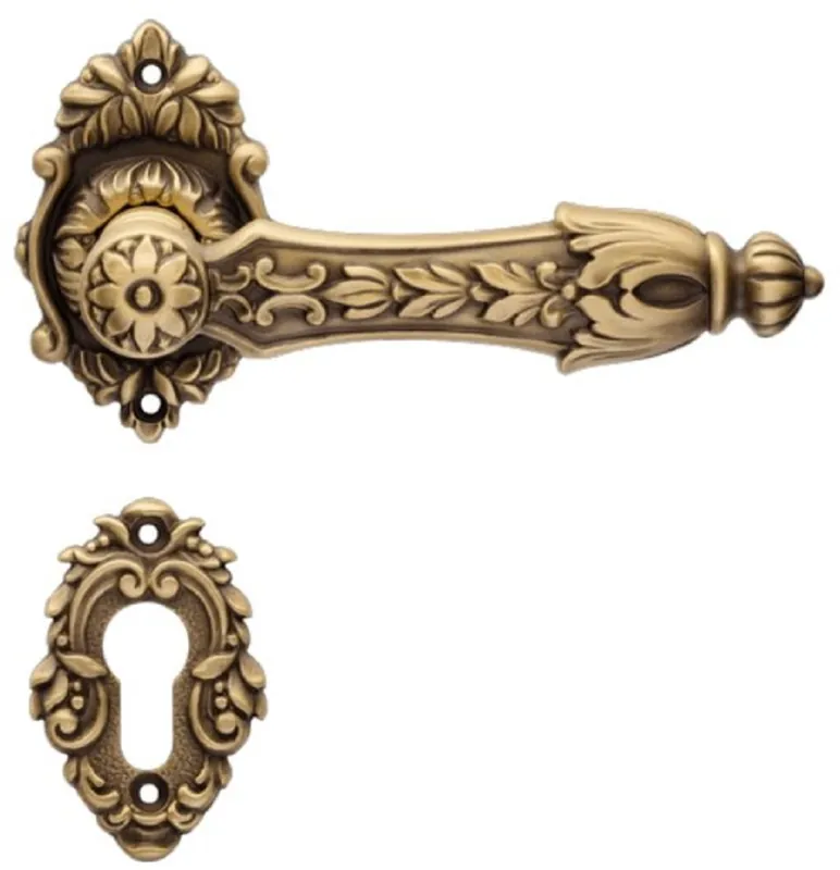 Knallerangebot Casa Padrino ensemble de poignée de porte baroque en laiton patiné 15,8 x H. 8,4 cm - Superbes Poignées de Porte de Style Baroque