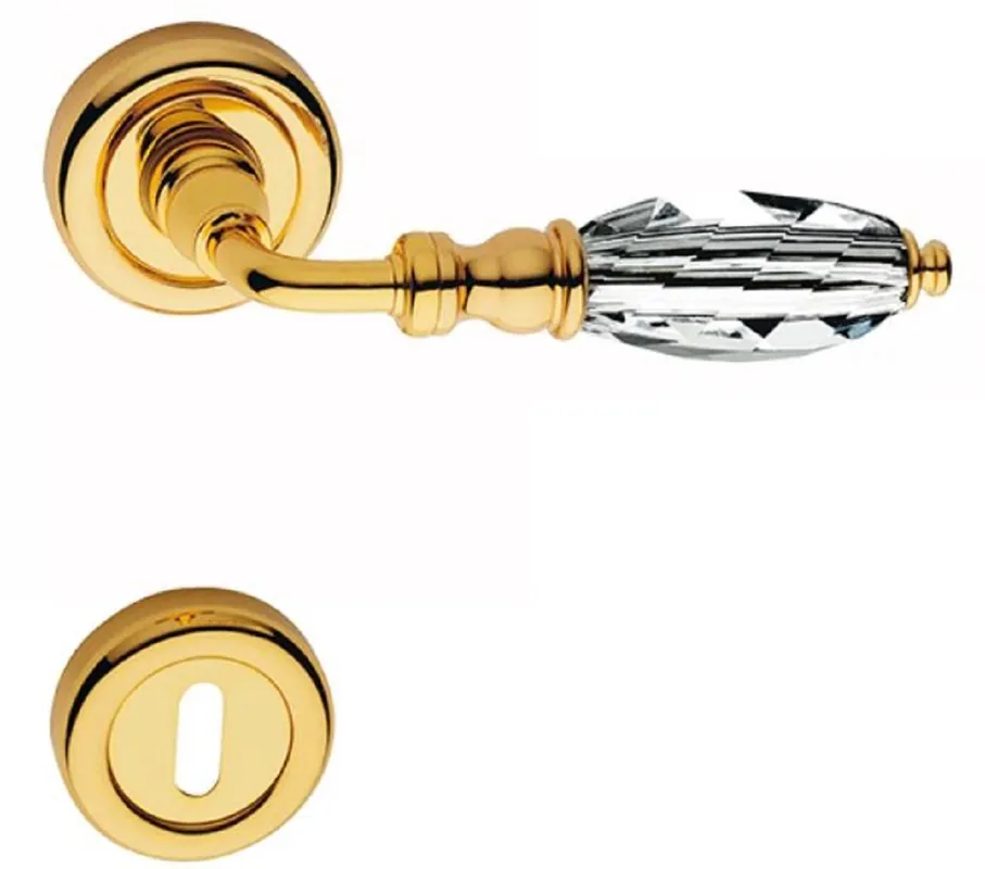 Direkt Vom Hersteller Casa Padrino ensemble de poignée de porte or 13 x H. 5 cm - Poignées de Porte en Laiton avec Verre en Cristal Swarovski