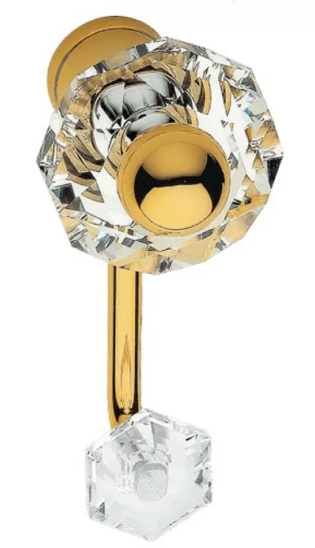 Markenprodukt Casa Padrino ensemble de crochet à vêtements de luxe or 5 x 12 cm - Crochet à Vêtements en Laiton avec Verre en Cristal Swarovski