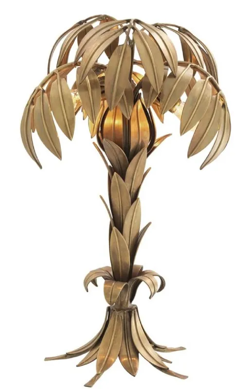 Top-Preis Casa Padrino lampe de table de luxe vintage laiton Ø 38 x H. 66,5 cm - Lampe de Salon Design en Palmier