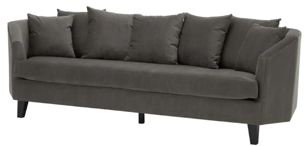 Must-Have Casa Padrino canapé de luxe avec coussins gris foncé / noir 240 x 95 x H. 78 cm - Meubles de Salon de Luxe
