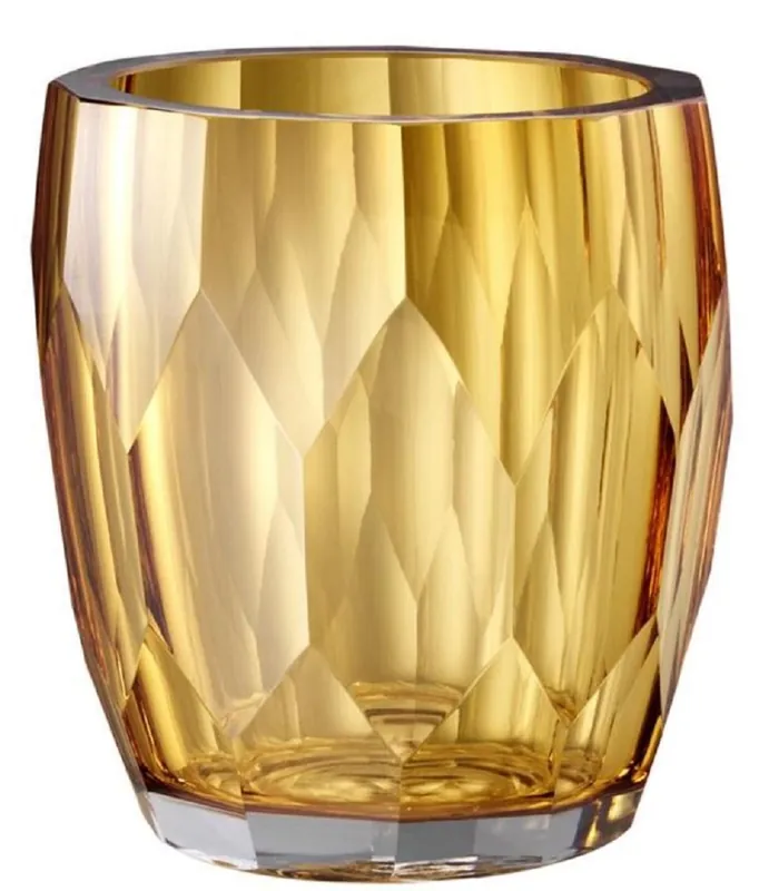 Top-Preis Casa Padrino vase en verre décoratif de luxe jaune Ø 12 x H. 14 cm - Qualité de Luxe