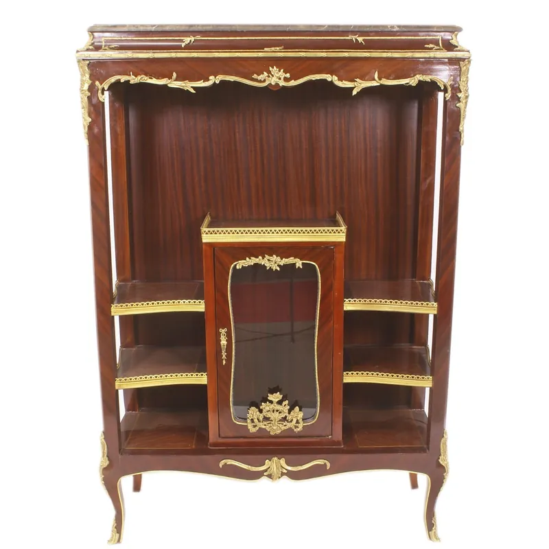 Vitrine Baroque Casa Padrino - Mobilier Baroque - Vitrine 100 x 44 x H 150cm - Armoire Armoire Acajou / Or Nur Für Kurze Zeit