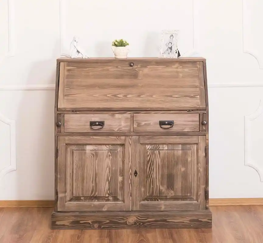 Mega-Angebot Casa Padrino bureau de style campagnard avec 2 portes et 8 tiroirs marron 106 x 49 x H. 109 cm - Mobilier de Style Campagnard