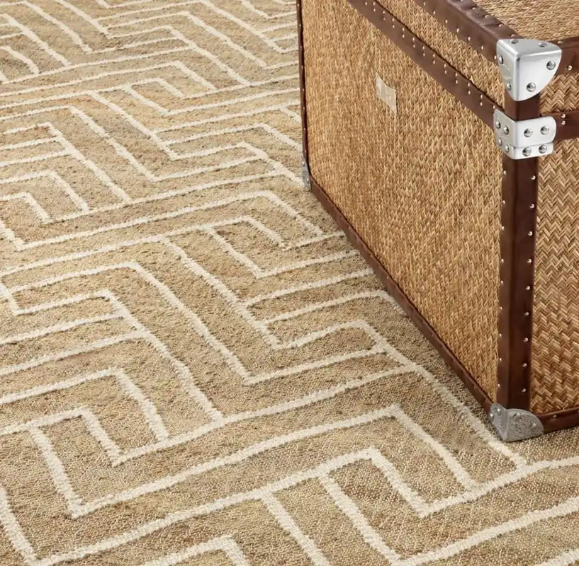 Echt Casa Padrino tapis de salon de luxe naturel / blanc 300 x 400 cm - Collection de Luxe