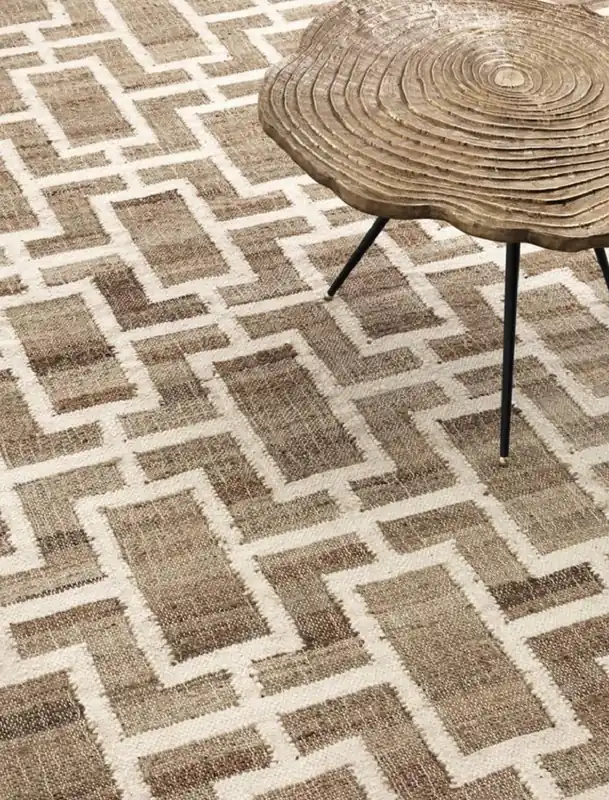 Neue Ware Casa Padrino tapis de jute naturel / blanc 300 x 400 cm - Accessoires de Salon de Luxe