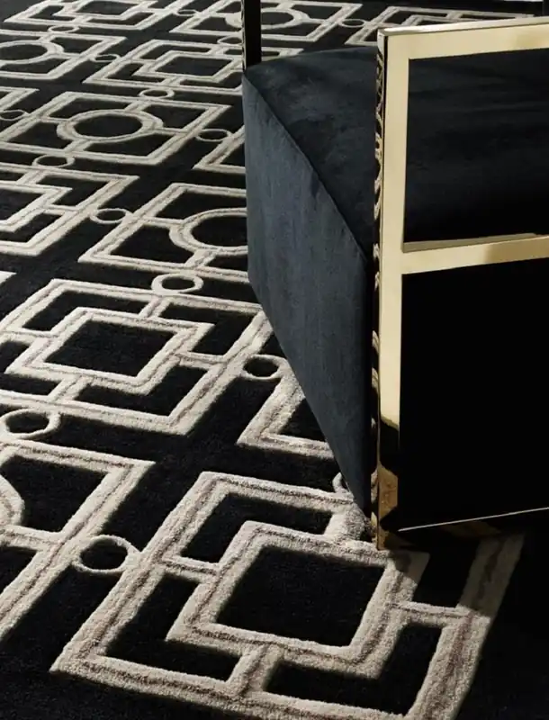 Echt Casa Padrino tapis d'hôtel de luxe noir / taupe - Différentes Tailles - Accessoires d'Hôtel de Luxe
