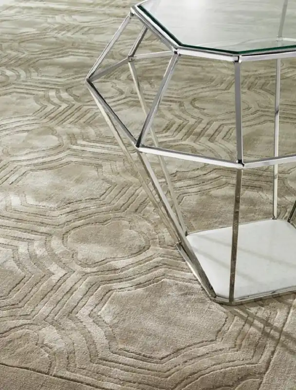 Garantierte Lieferung Casa Padrino tapis de salon de luxe en viscose sable - Plusieurs Tailles - Tapis de Luxe Tissé à la Main
