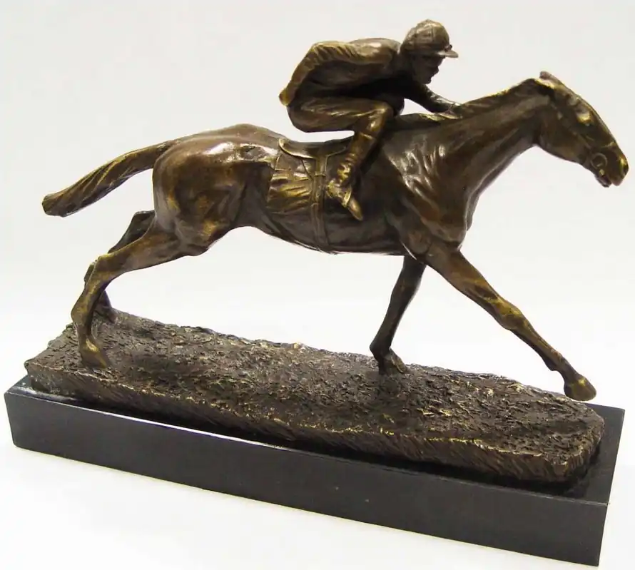 Meistverkauft Casa Padrino sculpture en bronze de luxe jockey à cheval bronze / or / noir 29 x 7,9 x H. 21,4 cm - Figurine Déco