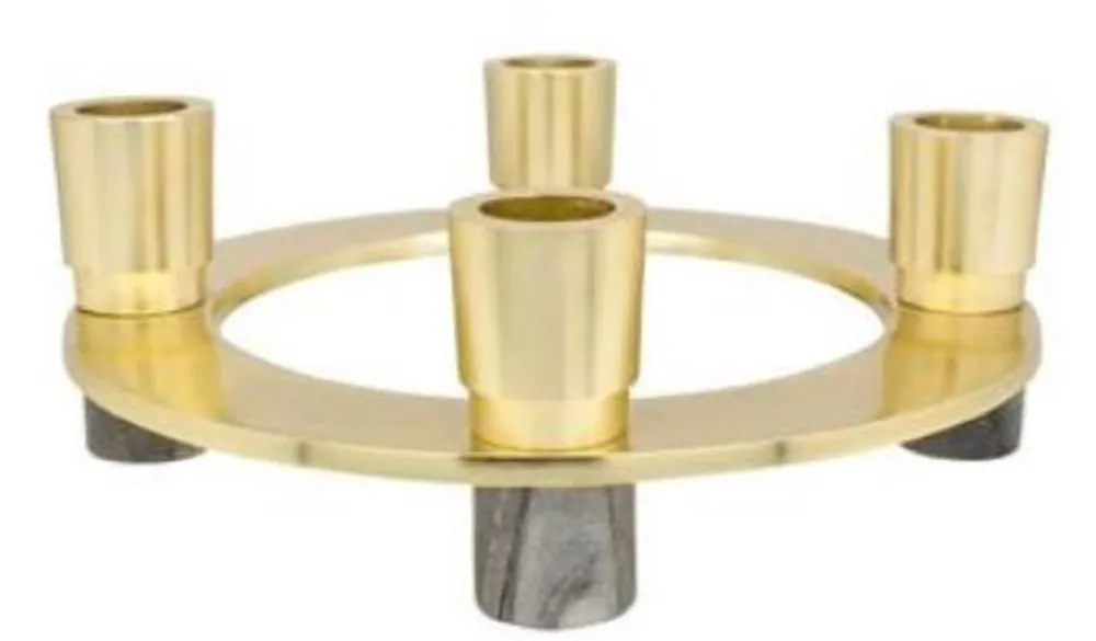 Casa Padrino porte-bougie de luxe or / gris Ø 20 x H. 6,5 cm - Décoration Hôtel & Restaurant Bestseller