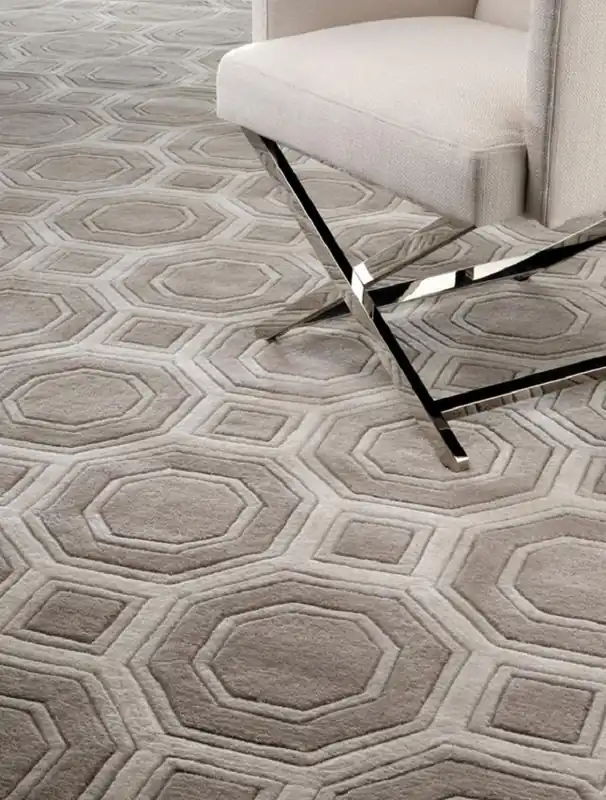 Bestseller Casa Padrino tapis de laine de luxe marron / gris - Plusieurs Tailles - Tapis de Luxe Capitonné Main de Laine de Nouvelle-Zélande