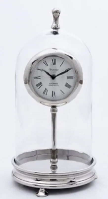 Online Kaufen Casa Padrino horloge de table de luxe argent H. 46 cm - Horloge Décorative en Laiton