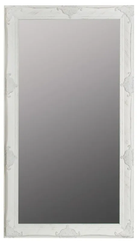 Preisknaller Casa Padrino Miroir Mural Baroque Blanc 72 x H. 132 cm - Miroir Baroque Fabriqué à la Main avec Cadre en Bois et Belles Décorations