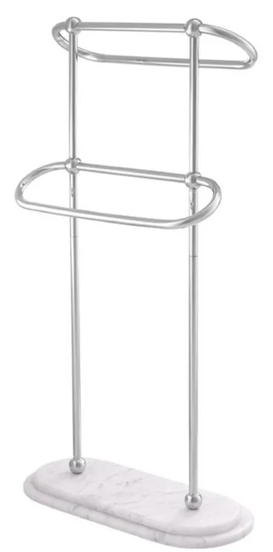 Casa Padrino Porte-Serviettes de Luxe Argent / Blanc 50 x 22 x H. 91 cm - Accessoires de Salle de Bain de Luxe Zertifiziert