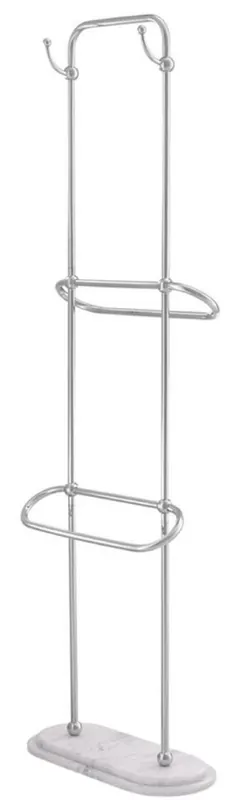 Highlight Casa Padrino Porte-Serviettes de Luxe Argent / Blanc 50 x 22 x H. 159 cm - Accessoires de Salle de Bain de Luxe