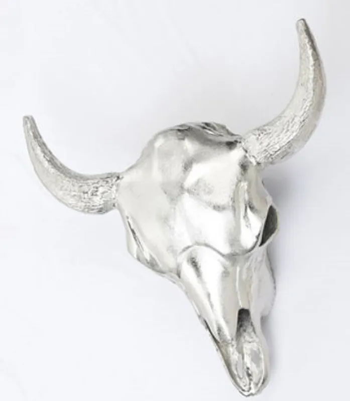 Casa Padrino applique murale design tête de taureau argent 66 x 12 x H. 54 cm - Applique Murale Décorative en Aluminium Knallerangebot