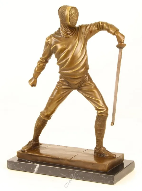 Aktuell Casa Padrino sculpture en bronze de luxe escrimeur or / bronze / noir 21,5 x 9,5 x H. 31 cm - Figurine en Bronze