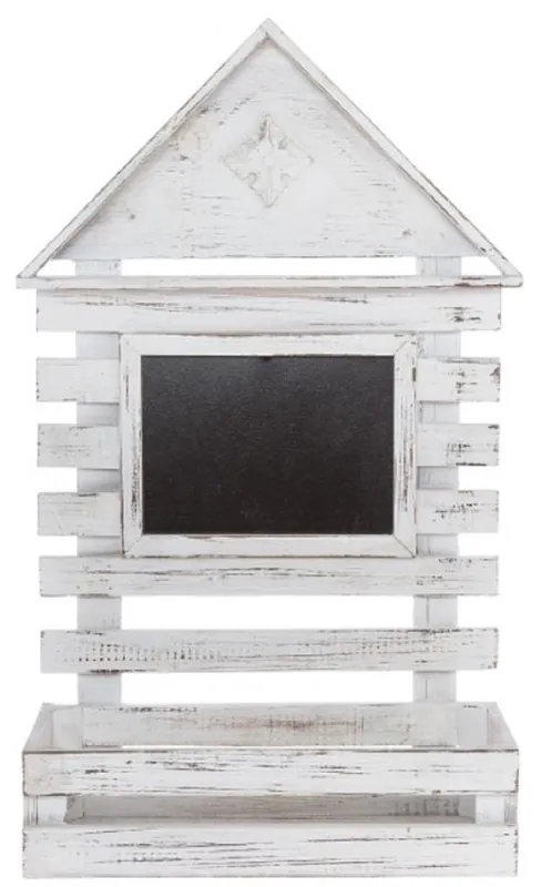 Neue Kollektion Casa Padrino tenture murale shabby chic de style campagnard blanc antique 60 x 21 x H. 38 cm - Tenture Murale Faite Main avec Tableau de Craie
