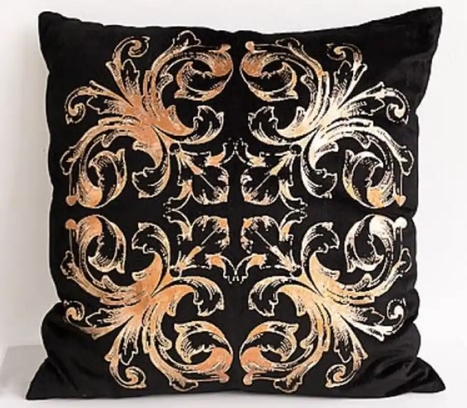Casa Padrino oreiller baroque de luxe noir / or 50 x 50 cm - Accessoires de Décoration Rabatt