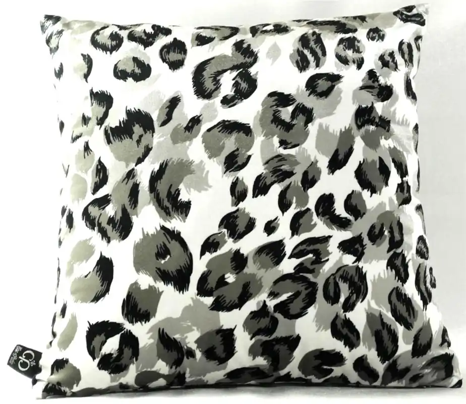 Direktkauf Casa Padrino Oreiller Décoratif de Salon de Luxe Milwaukee Blanc / Noir / Gris 45 x 45 cm - Velours de Luxe - Collection de Luxe
