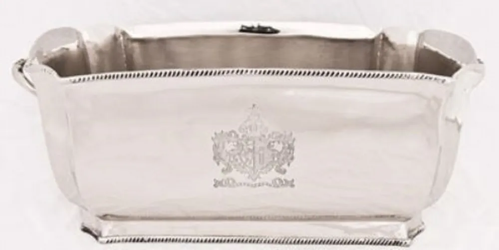 Casa Padrino refroidisseur de vin de luxe en laiton argent 34 x 18,5 x H. 14,5 cm - Accessoires pour Hôtels et Restaurants Bestpreis
