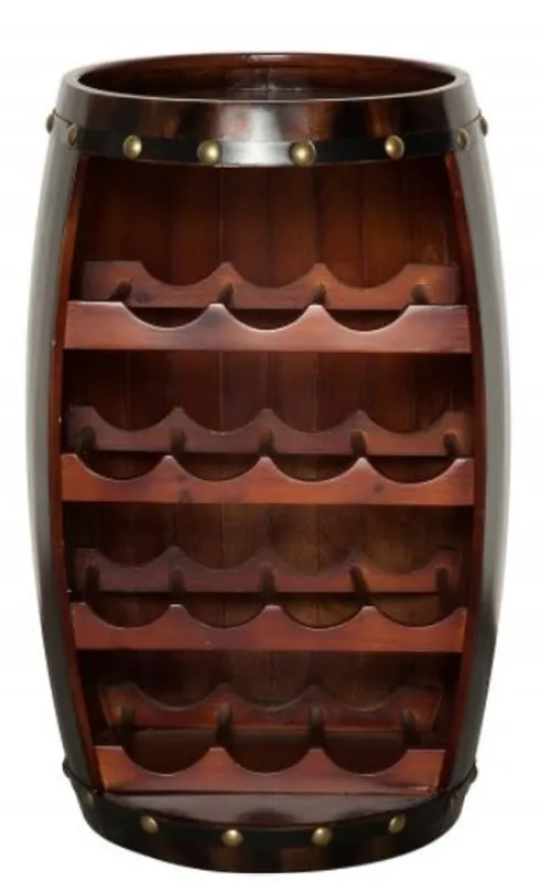 Mega-Angebot Casa Padrino Bar Wine Bar Firewood Bar Table Solid Wood for up to 14 bottles - Wood Barrel Wine Barrel Barn Furniture Barrel Hotel & Restaurant Furniture Furnishing Table
