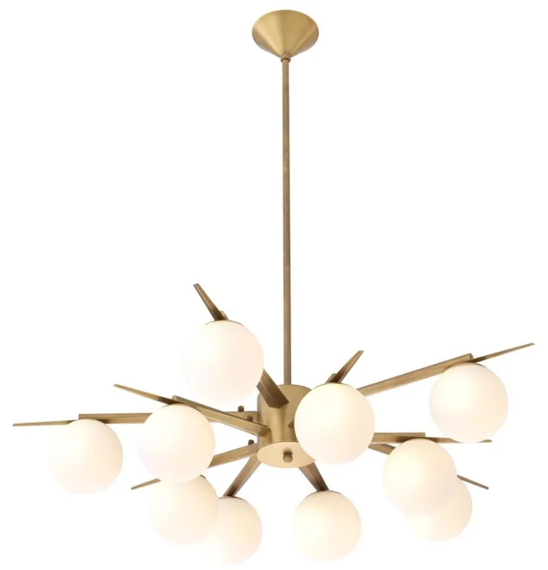 Casa Padrino lustre de luxe laiton antique / blanc Ø 90 x H. 20 cm - Mobilier de Luxe Günstig