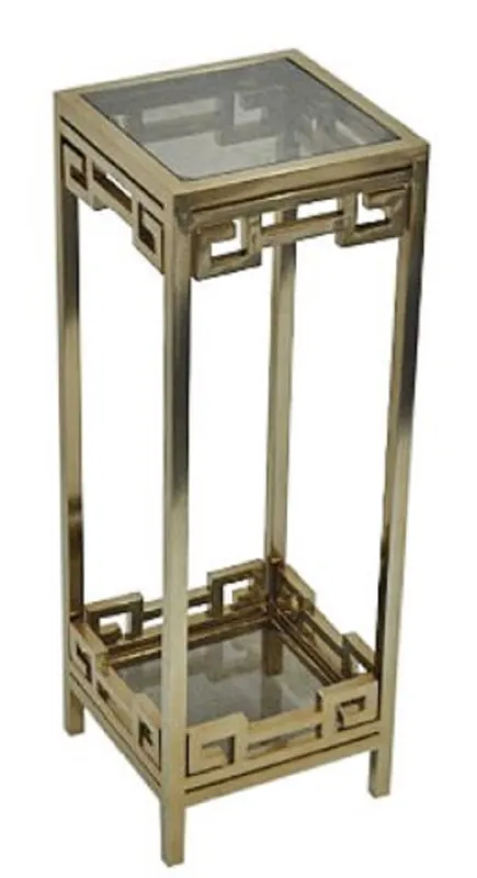 Neuheit Casa Padrino table d'appoint / pilier de luxe laiton antique 35 x 35 x H. 100 cm - Meubles de Salon