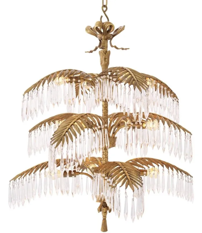 Casa Padrino lustre en verre de cristal de luxe laiton vintage 80 x 80 x H. 88 cm - Qualité de Luxe Online Kaufen