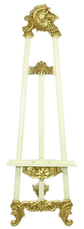 Angebot Casa Padrino chevalet baroque blanc / or 55 x H. 170 cm - Magnifique Chevalet en Bois Massif avec Support Dépliable