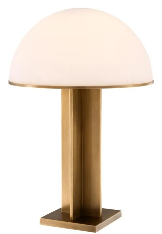 Casa Padrino lampe de table de luxe laiton antique / blanc Ø 40,5 x H. 63,5 cm - Qualité de Luxe Angebot