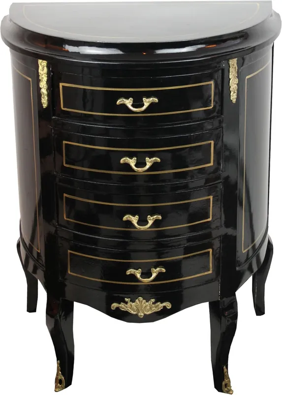 Casa Padrino Baroque Dresser Noir / Or Largeur 68 cm - Mobilier ancien Expressversand