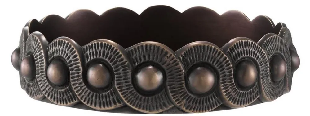 Solange Der Vorrat Reicht Casa Padrino luxe cendrier en laiton bronze Ø 20,5 x H. 4,5 cm - Collection de Luxe