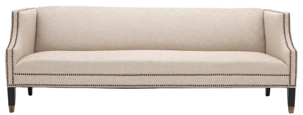 Top-Preis Casa Padrino canapé de luxe sable / noir / laiton antique 210 x 80 x H. 75 cm - Meubles de Salon