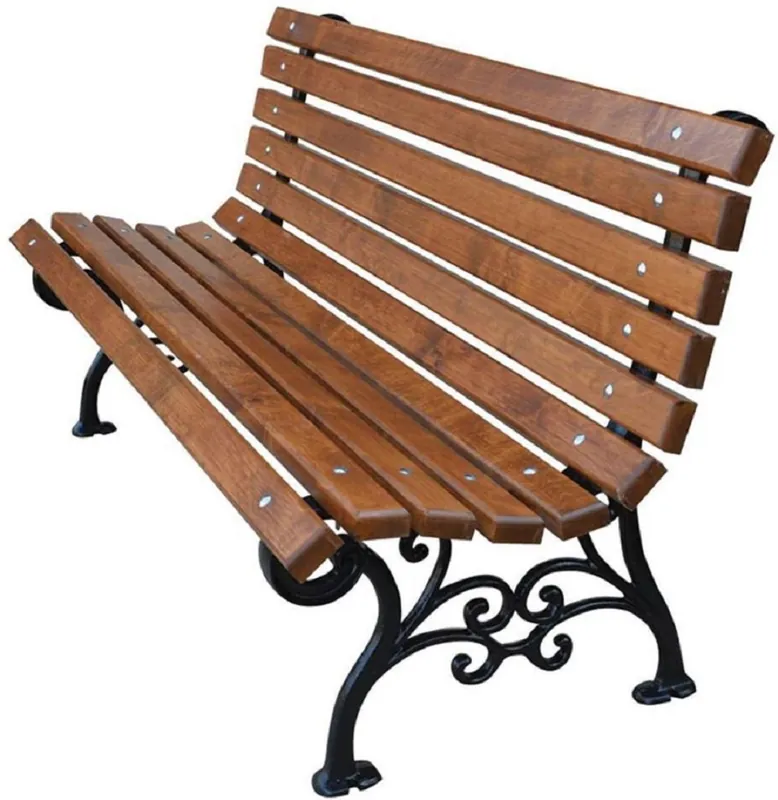 Expressversand Casa Padrino Banc de jardin Art Nouveau Marron / Noir 180 x 42 x H. 73 cm - Banc de Parc Banc en Bois - Mobilier de Jardin