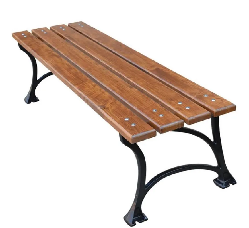 Sonderangebot Casa Padrino Banc de jardin Art Nouveau sans Dossier Marron / Noir 150 x 43 x H. 42 cm - Banc de Parc Banc en Bois - Mobilier de Jardin