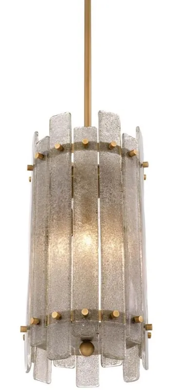 Casa Padrino Lustre en Laiton Antique Ø 27 x H. 52 cm - Lustre de Luxe Rond en Verre Soufflé à la Bouche Neu Im Sortiment