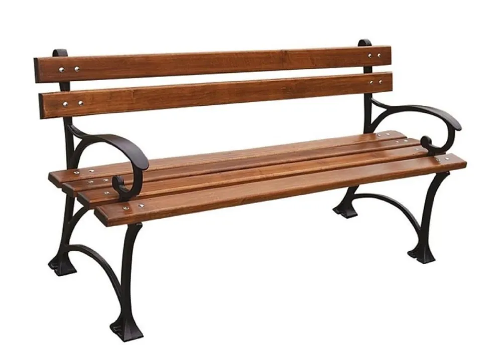Casa Padrino Banc de Parc Art Nouveau Marron / Noir 150 x 44 x H. 73 cm - Banc de Jardin avec Accoudoirs - Mobilier de Jardin Wochenendangebot
