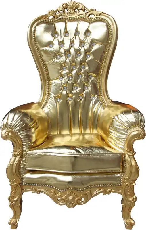 Fauteuil Trône Casa Padrino pour femmes, style baroque Majestic Medium, look cuir et or avec strass Bling Bling - Fauteuil géant - Fauteuil Trone Tron Heißes Angebot