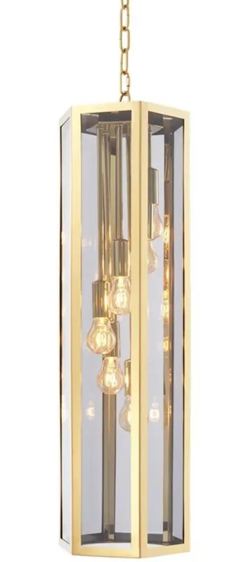 Saisonangebot Casa Padrino lustre de luxe or / gris 23 x 23 x H. 77 cm - Meubles pour Hôtels et Restaurants