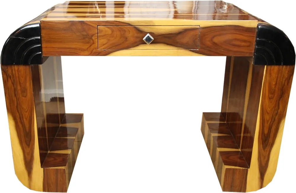 Expressversand Secrétaire de style Casa Padrino Art Déco, brun clair / brun 120 x 61 x H82,5 cm avec tiroir - Bureau de designer