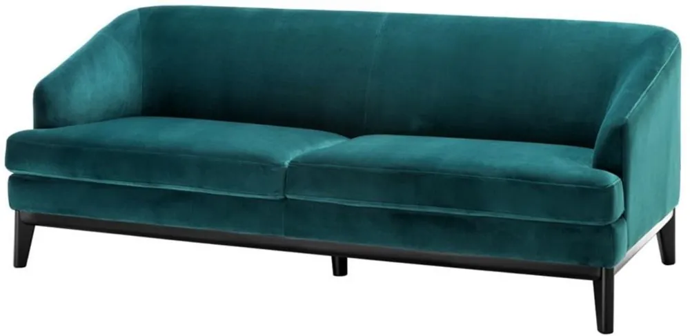 Preisreduziert Casa Padrino divano da salotto di lusso mare verde / nero 195 x 90 x H. 75 cm - Arredamento di Lusso