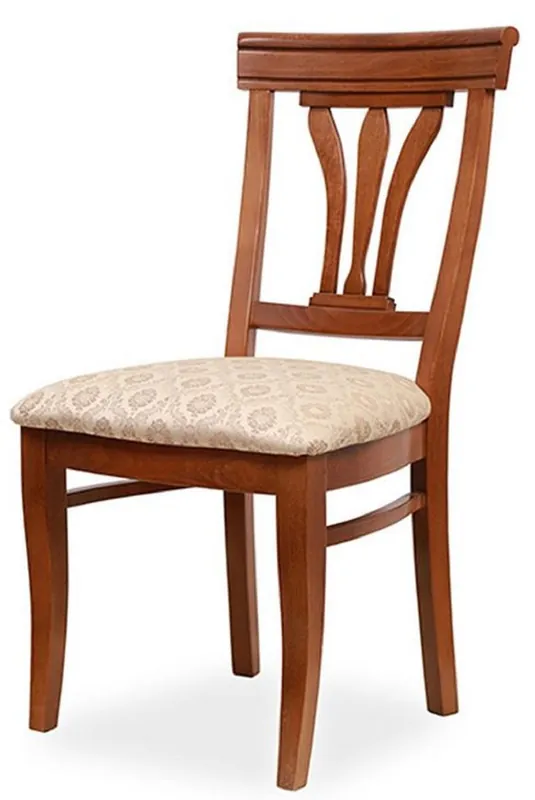 Casa Padrino chaise de salle à manger Biedermeier beige / marron 50 x 56 x H. 96 cm - Chaise de cuisine en bois massif - Meubles de Salle à Manger Biedermeier en Bois Massif Versand Am Gleichen Tag
