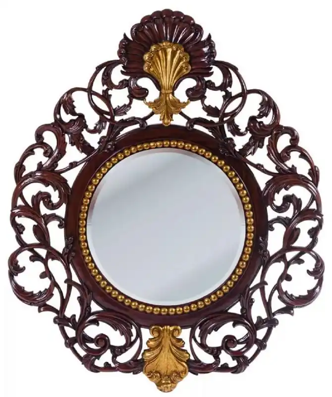 Ausverkauf Casa Padrino miroir baroque de luxe marron foncé / or antique - Miroir mural en acajou fait main de style baroque - Mobilier de luxe de style baroque - Meubles baroque - Noble & magnifique