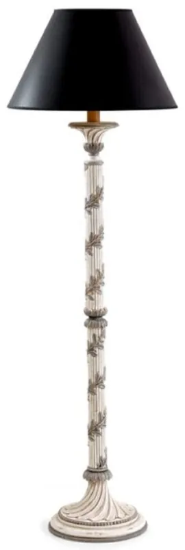 Casa Padrino lampadaire baroque de luxe crème blanc antique / gris antique / noir Ø 34 x H. 145,5 cm - Magnifique lampadaire de style baroque avec abat jour - Qualité de luxe - Fabriqué en Italie Knallerangebot