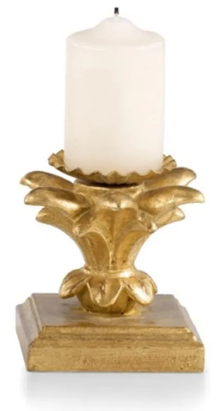 Casa Padrino porte bougie baroque de luxe or antique 9 x 9 x H. 9 cm - Petit porte bougie de style baroque sculpté à la main - Accessoires de décoration de style baroque - Fabriqué en Italie Knallerangebot