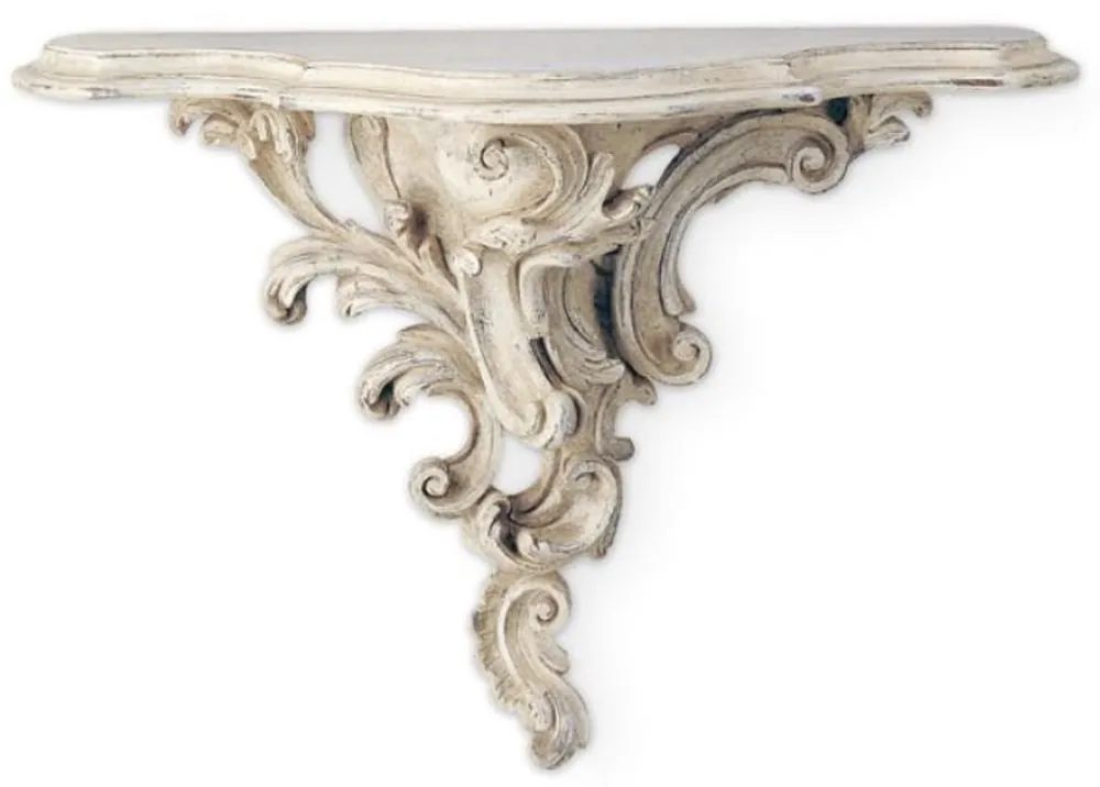 Ausverkauf Casa Padrino console murale baroque de luxe en bois massif crème antique - Magnifique console de décoration murale de style baroque - Meuble baroque - Fabriqué en Italie