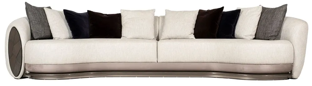 Neue Kollektion Casa Padrino canapé de luxe gris / marron foncé / bronze 370 x 103 x H. 76 cm - Canapé de salon - Canapé d'hôtel - Meubles de salon - Meubles d'hôtel - Meubles de luxe - Collection de luxe